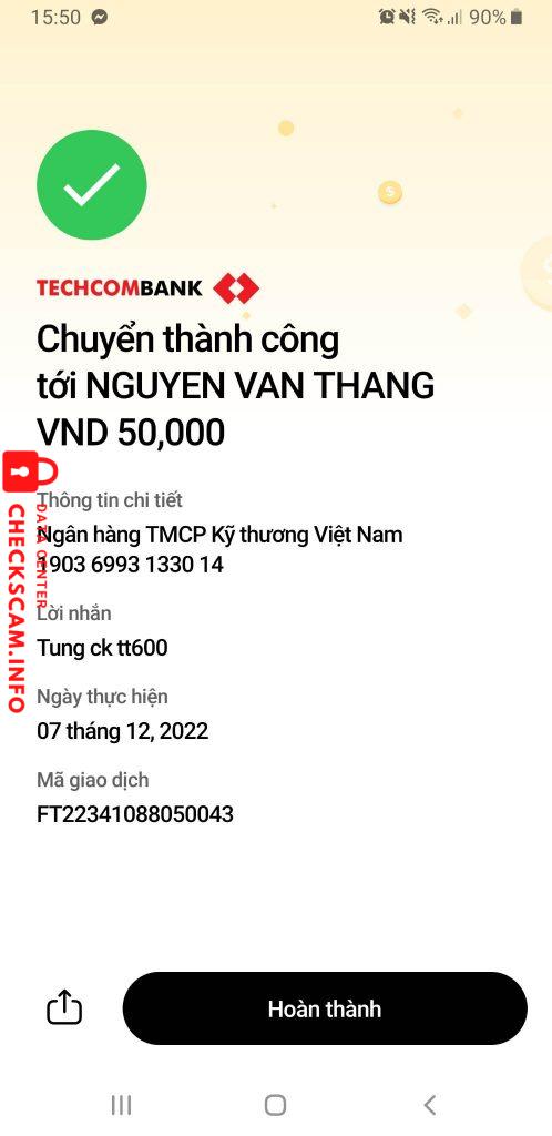 Evidence against Nguyen Van Thang