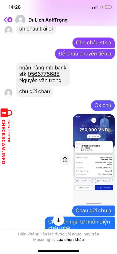 Bewijs tegen Nguyễn văn trọng 