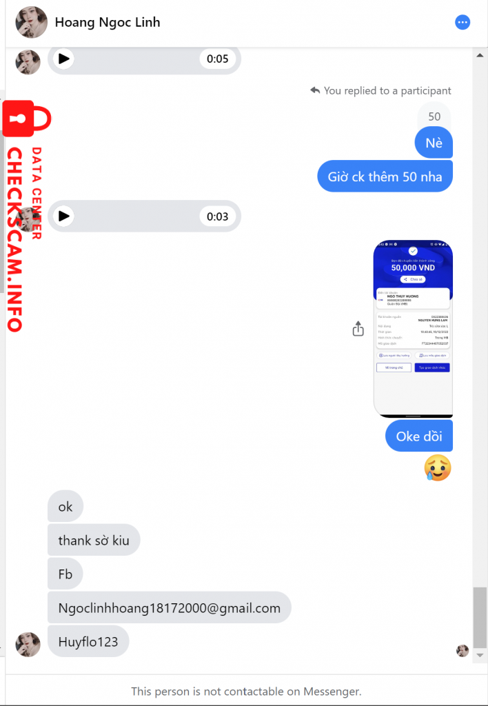 Αποδεικτικά στοιχεία κατά NGO THUY HUONG