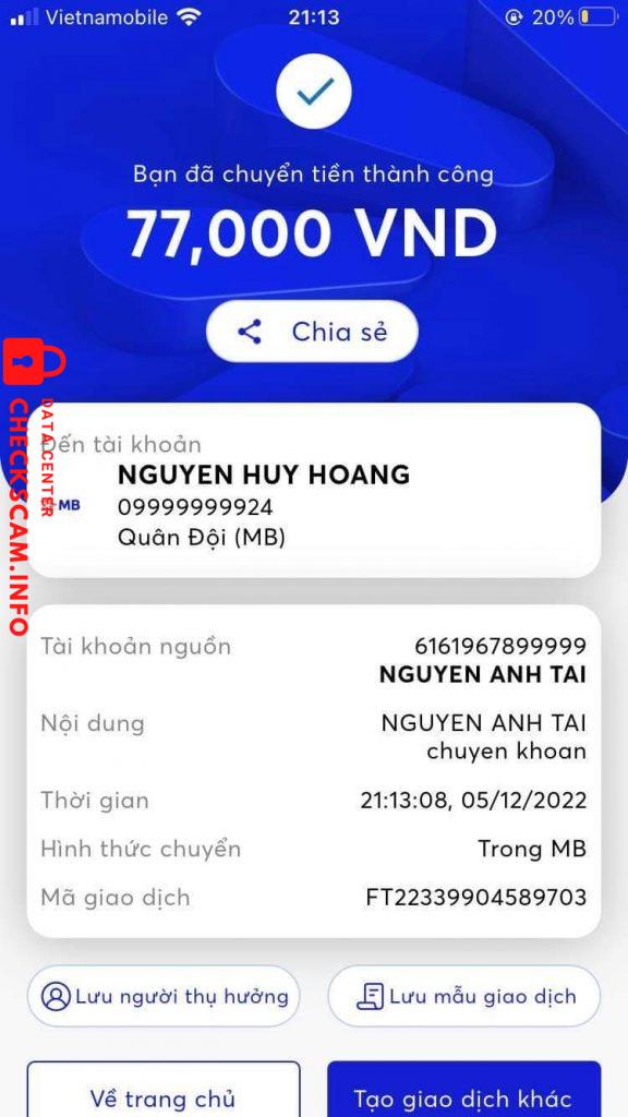 Evidence against NGUYEN HUY HOANG