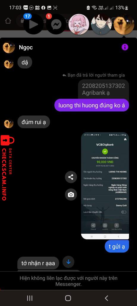 Αποδεικτικά στοιχεία κατά LUONG THI HUONG 