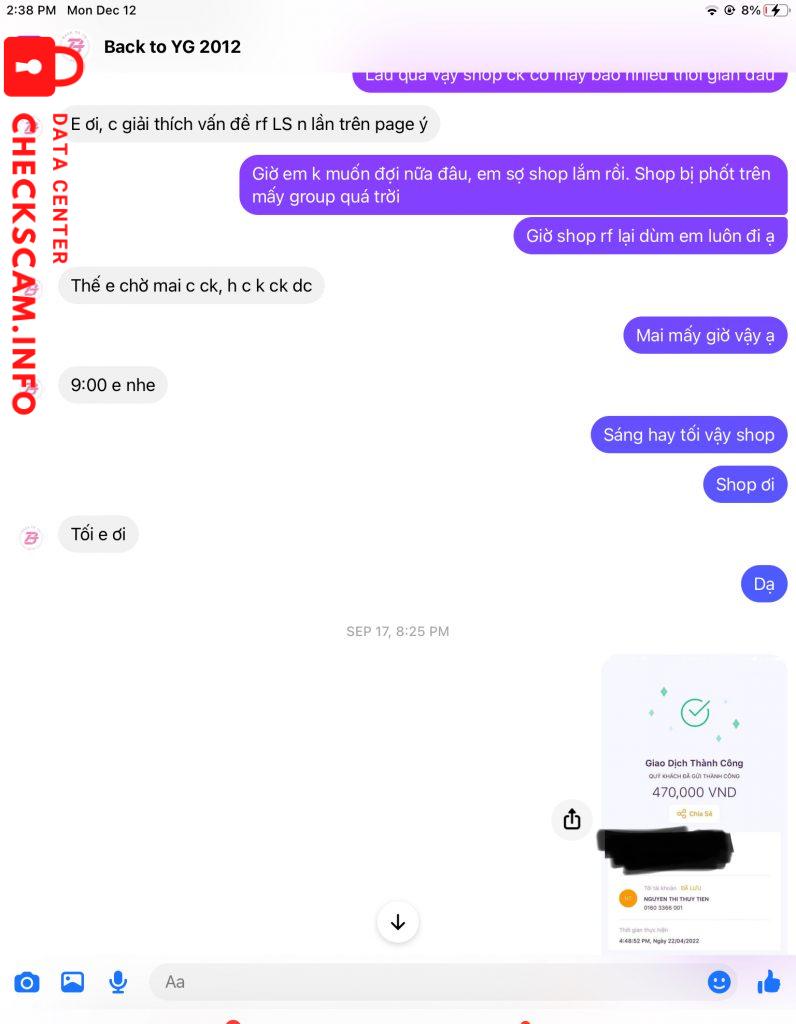 Αποδεικτικά στοιχεία κατά Nguyen Thi Thuy Tien