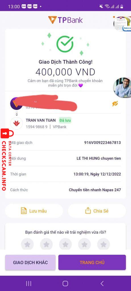 Evidence against Trần Văn Tuấn