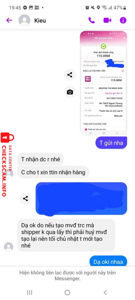Evidence against NGUYỄN THỊ NGỌC KIỀU
