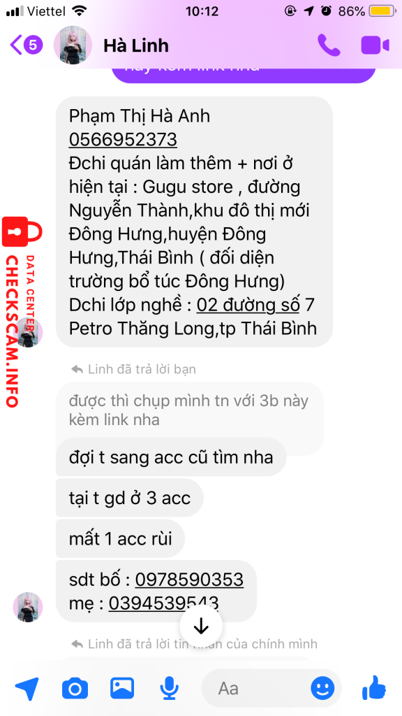 Evidence against NGUYEN THI THU HUYEN