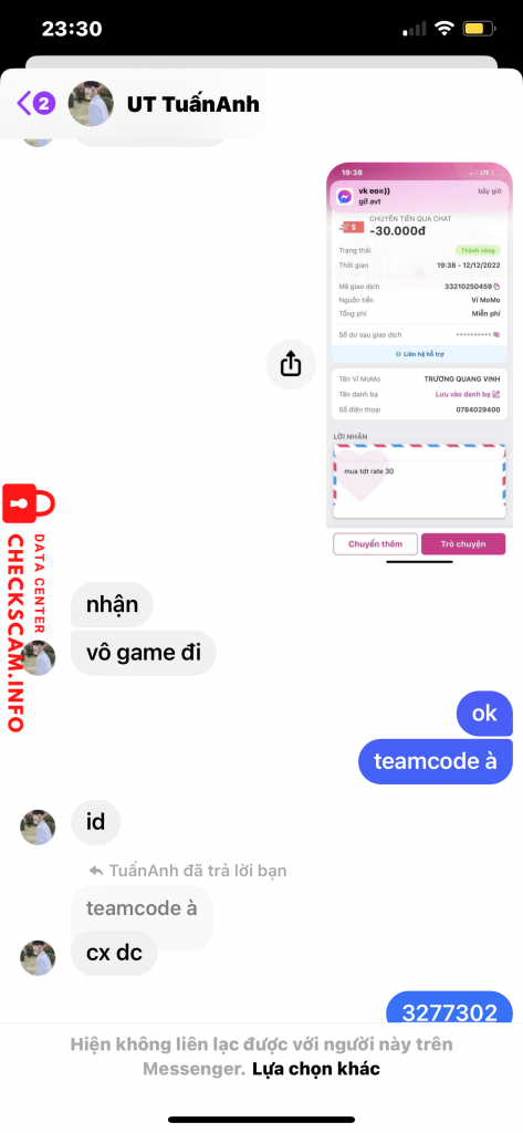 Αποδεικτικά στοιχεία κατά TRƯƠNG QUANG VINH