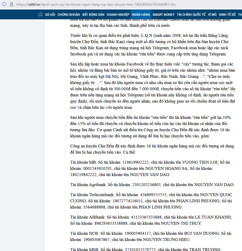 Evidence against NGUYEN VAN DAO