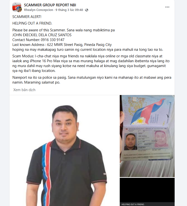 Evidence against JOHN EXECKIEL DELA CRUZ SANTOS