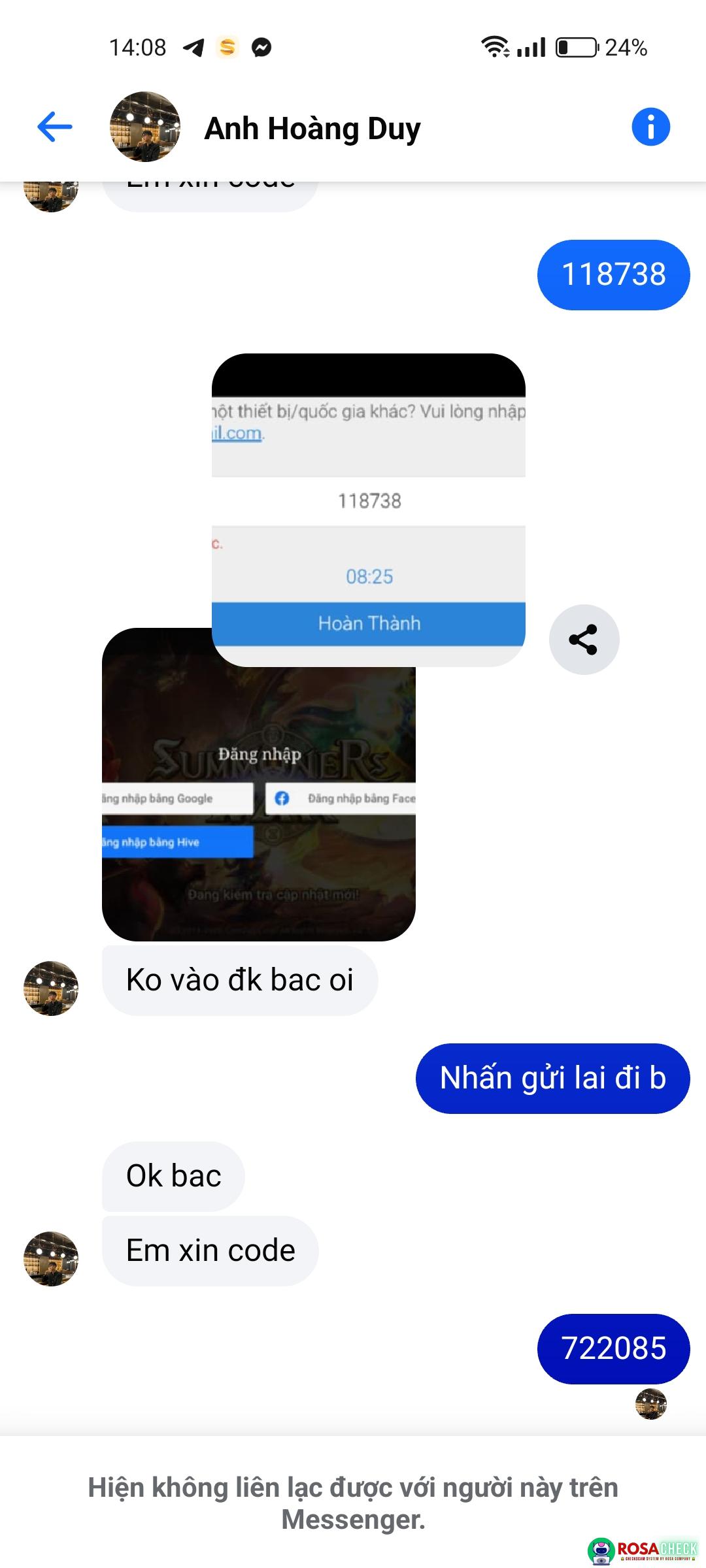 Evidence against Anh Hoàng Duy