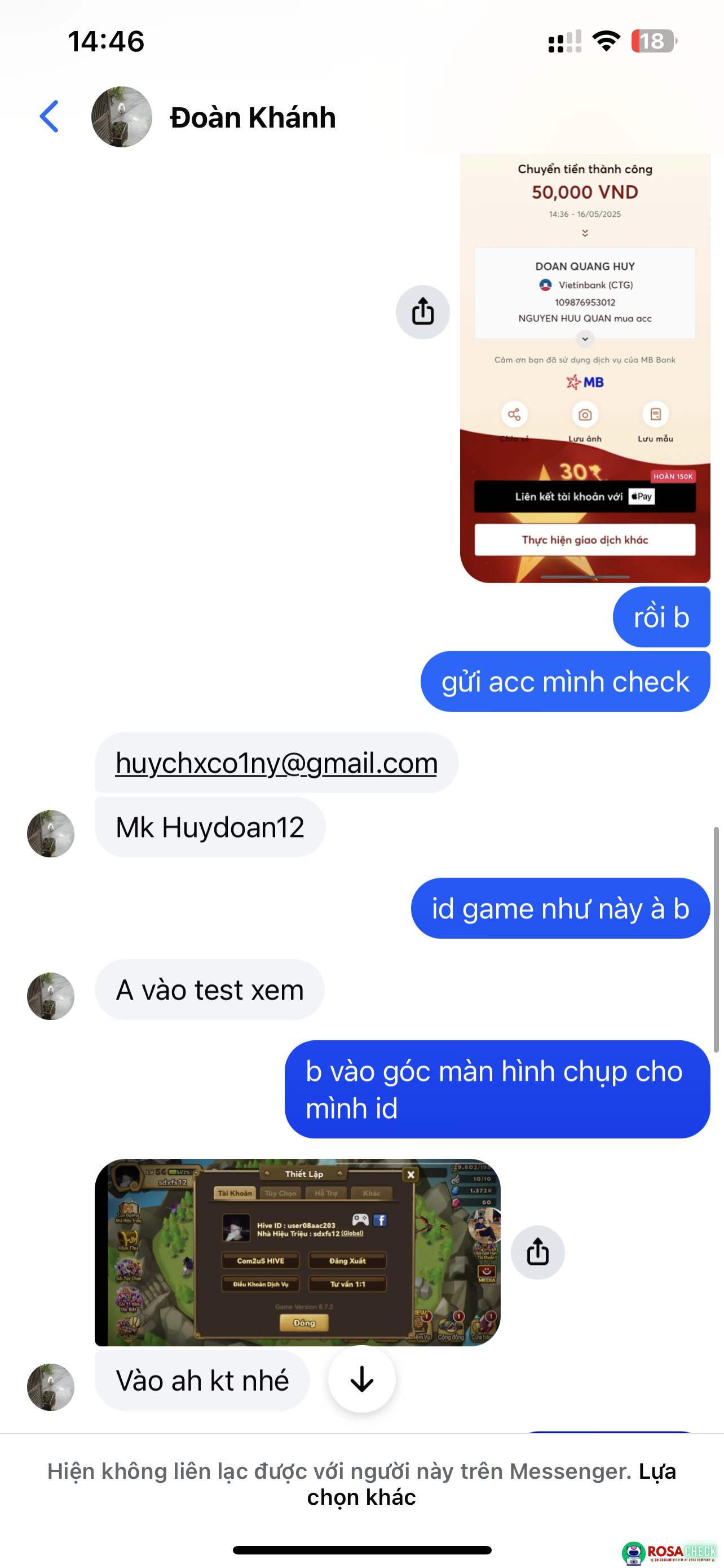 Evidence against đoàn quang huy