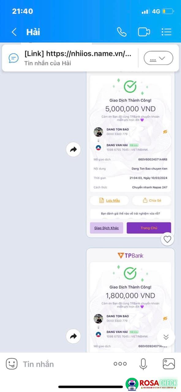 Evidence against DANG VAN HAI