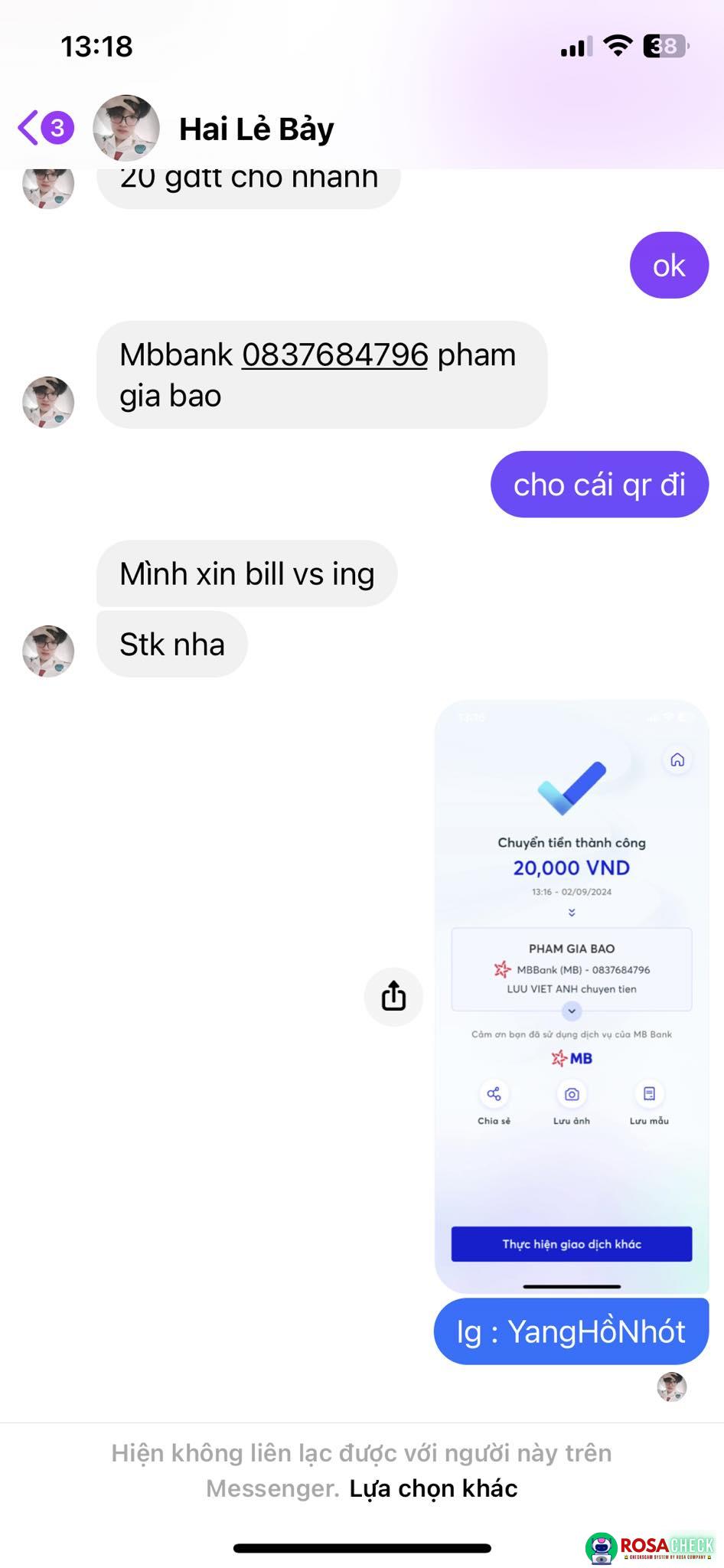 Evidence against PHAM GIA BAO