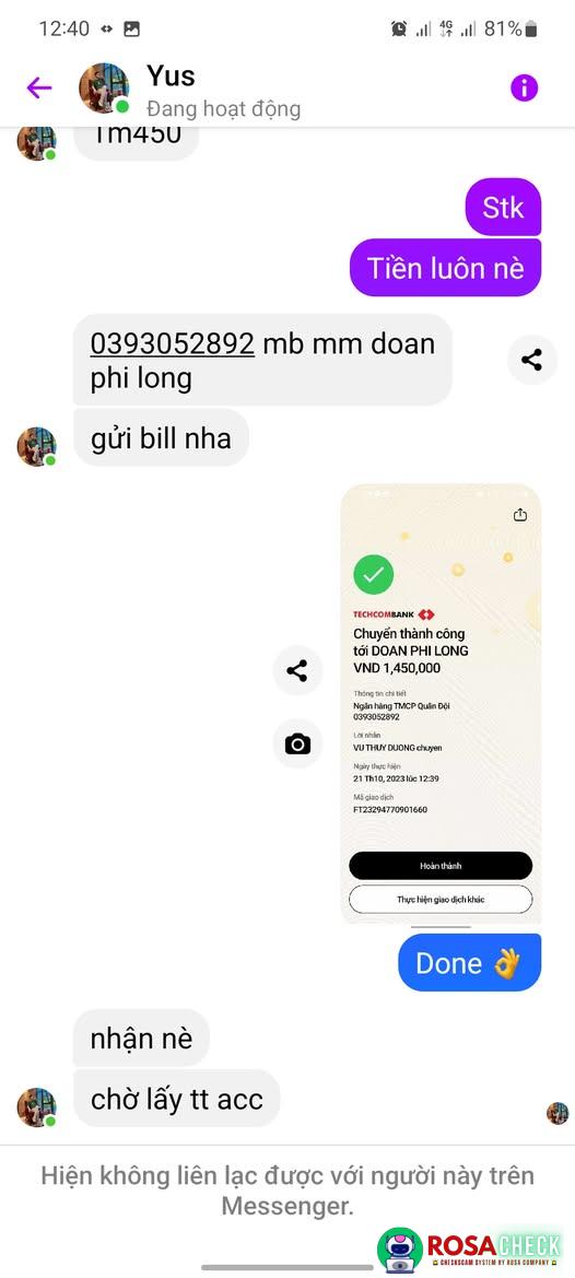 Evidence against DOAN PHI LONG