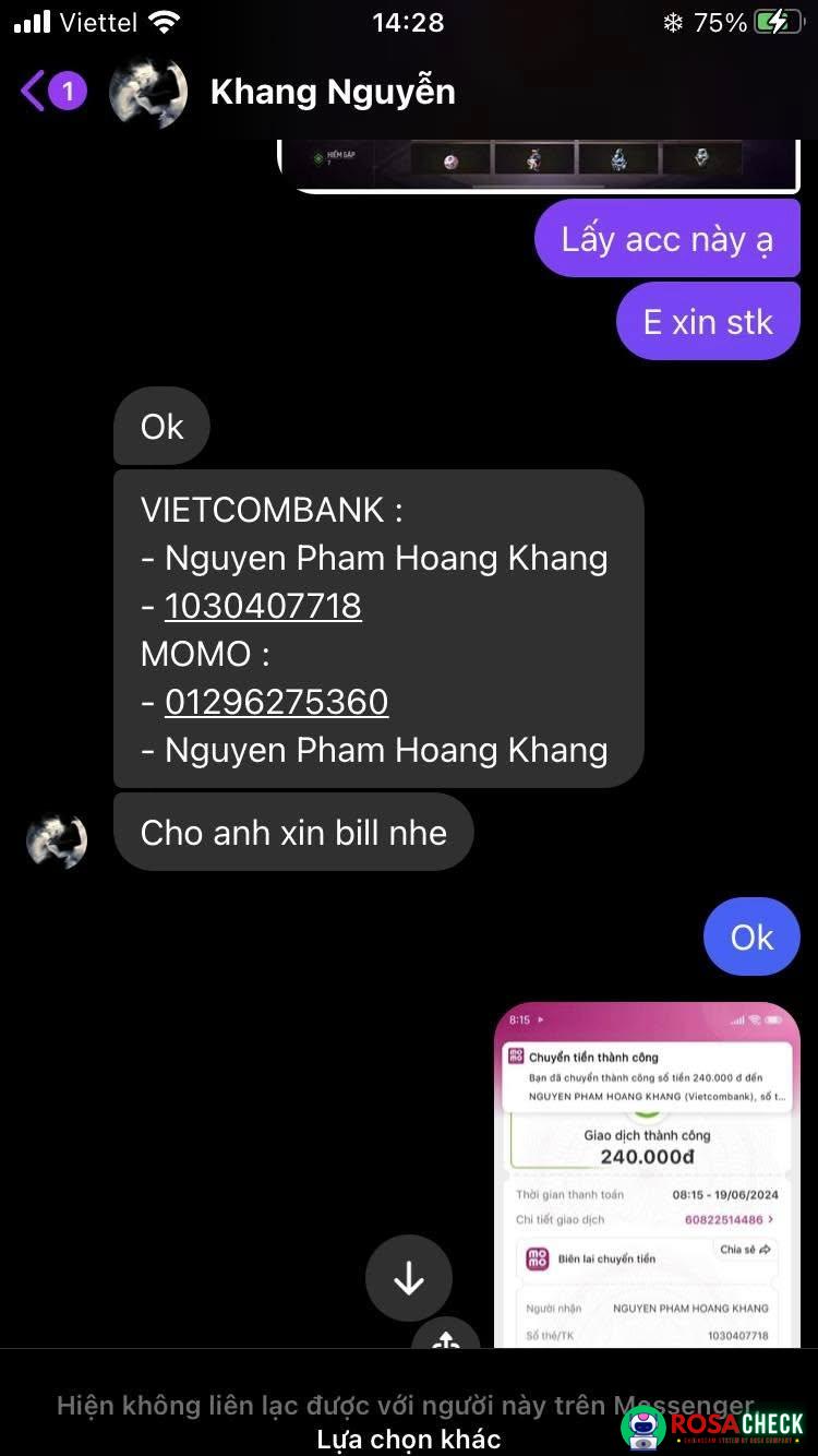 Evidence against NGUYEN PHAM HOANG KHANG