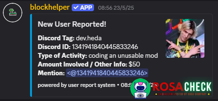 Evidence against dev.heda