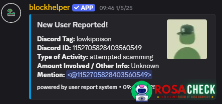 Evidence against lowkipoison