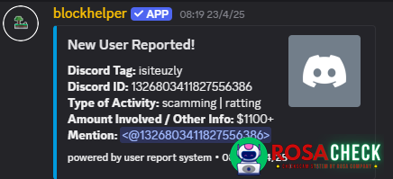Evidence against Discord Tag: