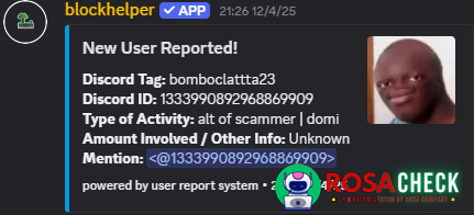 Evidence against bomboclattta23