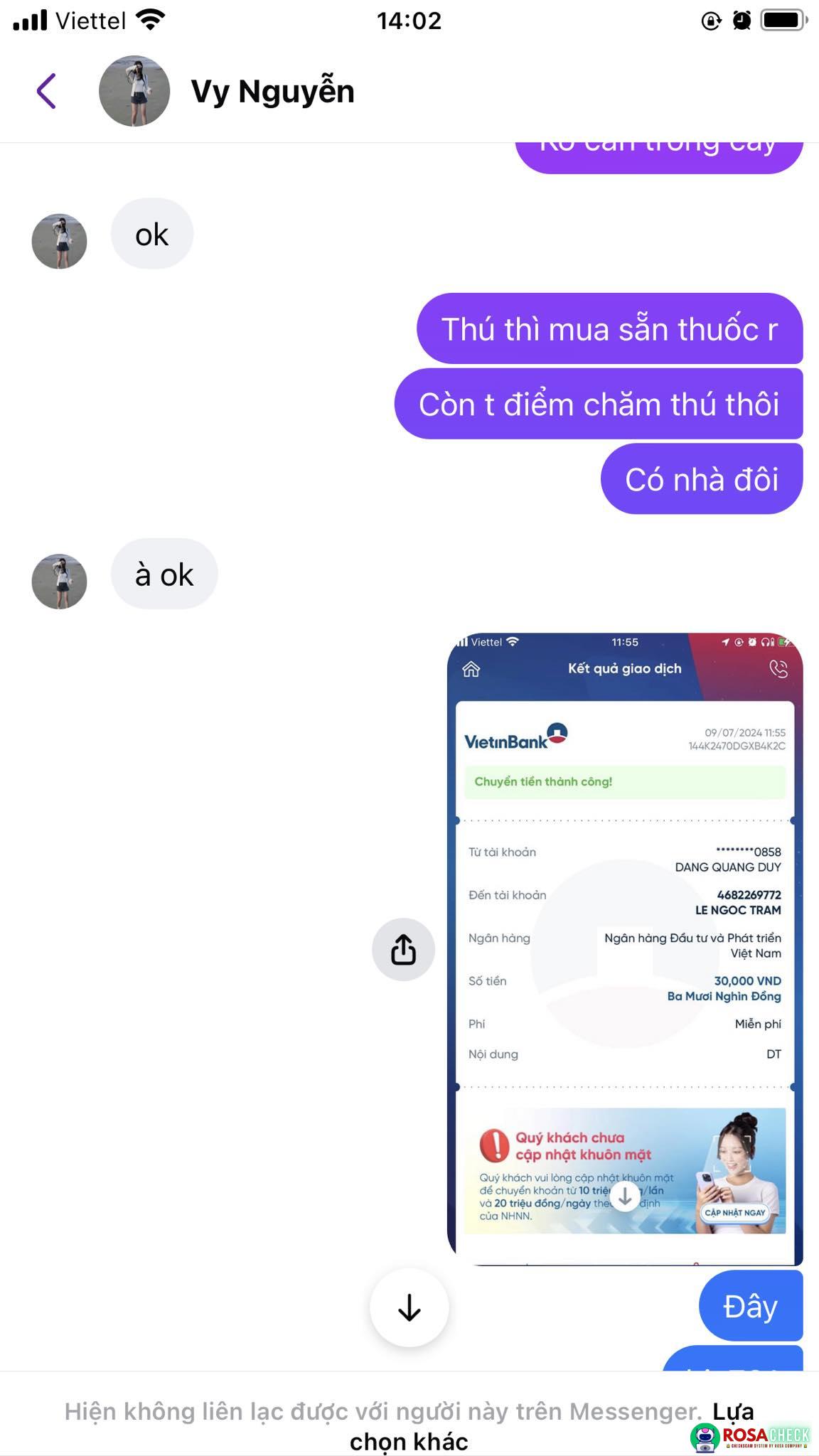 Evidence against LE NGOC TRAM
