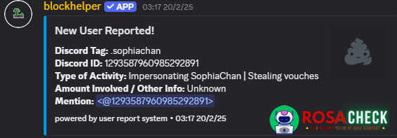 Αποδεικτικά στοιχεία κατά sophiachan