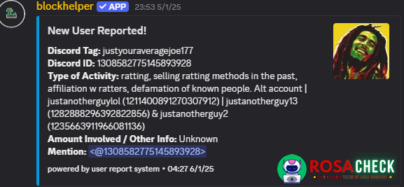 Αποδεικτικά στοιχεία κατά justyouraveragejoe177