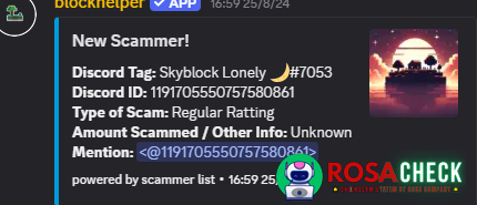 Αποδεικτικά στοιχεία κατά Skyblock Lonely 🌙#7053