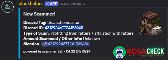 Αποδεικτικά στοιχεία κατά theauctionmaster